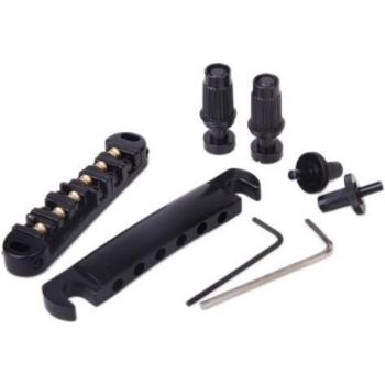 Chevalet et cordier noir pour guitare 4,5 × 2,3 cm