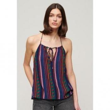 Superdry Femme T-shirt dos nu imprimé plage bleu 44