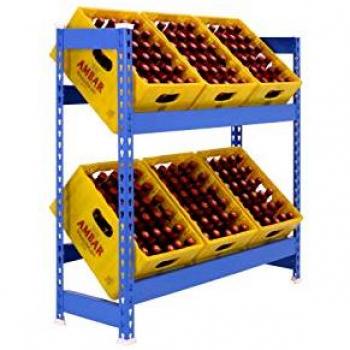 Estantería Metálica SimonBottles 2 Estantes – Capacidad 100 kg/Estante – Azul