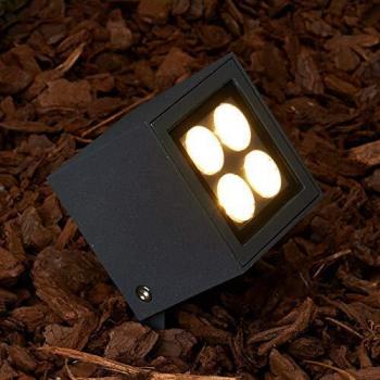 Lucande foco led con estaca charlie exteriores, ip65, lámpara de anclaje a tierra exterior