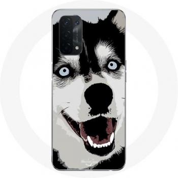 Oppo A74 5G Beschermhoes Husky met Blauwe Ogen