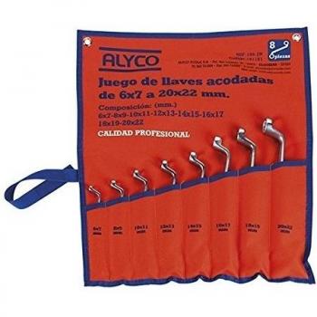 Llave Estrella Acodada 6×7–20×22 con Bolsa de Nylon – Alyco 191181
