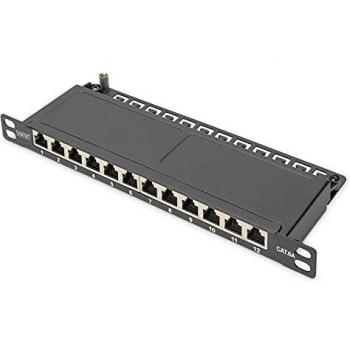 Panneau de Branchement CAT 6A Digitus, blindé, 12 Ports 1/2U, 10 rack DN-91612S-SL-EA