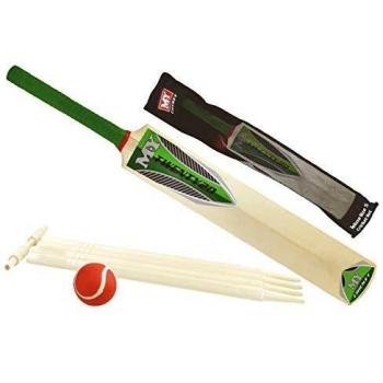 M.Y Cricket Equipment Set for Kids (Size 5), Includes Bat, Stumps, and Soft Ball in Carry Bag