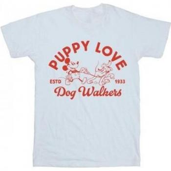 Disney Women's Mickey Mouse Puppy Love T-Shirt XXL White