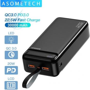 Powerbank de 30000mAh con carga rápida para iPhone 13 12 Xiaomi