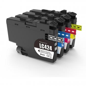 Cartuchos Brother LC424 Go Inks – Set 4 Tintas (Negro, Cian, Magenta)