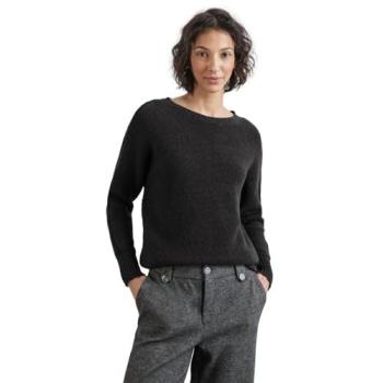 Unifarbener Feinstrickpullover von STREET ONE, schwarz