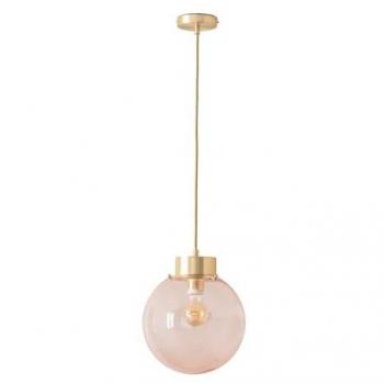 Frenchie Pink Glass Globe Ceiling Fixture