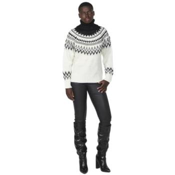 Jersey de cuello alto Koroshi en dos tonos para mujer