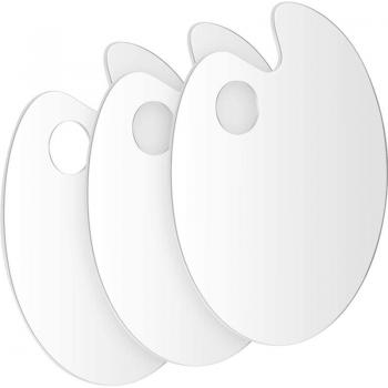 3 Pack Clear Plastic Paint Palette for Artists (9.8 x 5.9 Inch)