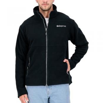 DEPROC ACTIVE Herren Strickfleecejacke SEWARD MN mit 2-Wege-Reißverschluss, grau
