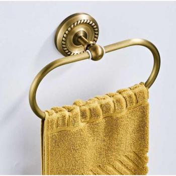 Round Antique Brass Towel Ring for Bathroom