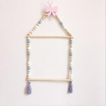 Nordic Wall Hanger with Tassels and Wooden Beads