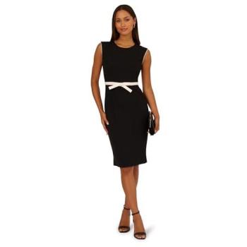 Adrianna Papell Black Trimmed Dress for Women, Size 22