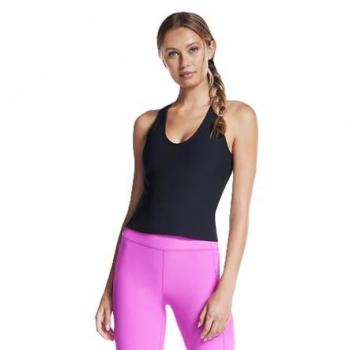 Bold Black Rib V-Neck Sleeveless Top – Large
