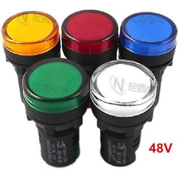 10pcs 22mm Waterproof AC/DC 48V LED Indicating Light