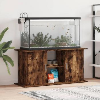 Support aquarium 121x41x58 cm chêne fumé en bois d'ingénierie