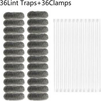 Stainless Steel Washer Lint Traps with Ties (24/36/50 Pack)