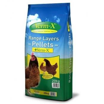 Hen / Chicken Verm-X Complete Feed for Poultry, 20kg, Range Layers Pellets