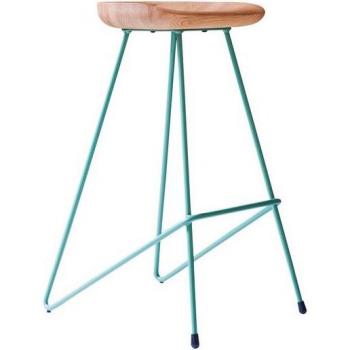 Taburete Elevado Tikamoon Fresno Macizo y Metal Verde