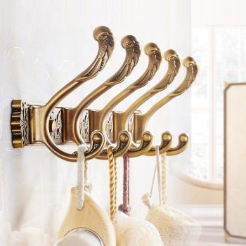 European Retro Aluminum Wall Hook with 4-5 Hooks