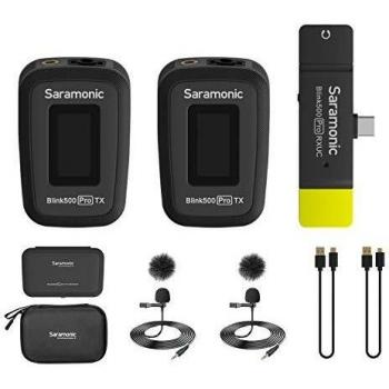 Saramonic Blink 500 Pro B6 Advanced Mic System, 2x SR-M1 Lavalier Mic, RXUC Rx