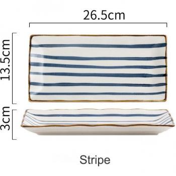 10.5 Japanese Sushi & Fish Dining Plate – Ceramic Rectangle