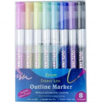 Metallic Double Line Highlighter Pen