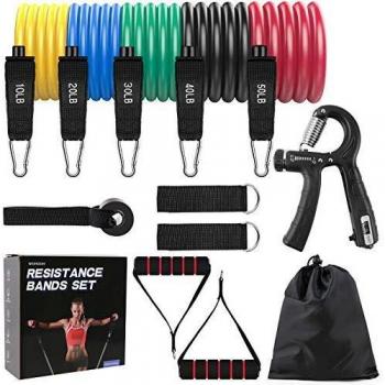 Yoga-Fit Band Set 12 Stück – 150 lb, Türanker