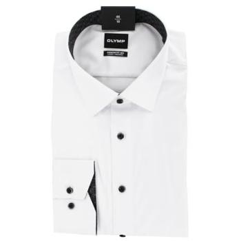 Herren-Comfort-Fit-Hemd OLYMP Big & Tall, Größe 54, weiß, 2‑Knopf‑Manschette