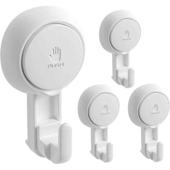 Gancio a Ventosa Portante 5 kg – Petites Ecrevisses, 4 unità, bianco
