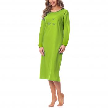 Merry Style Nachthemd Langarm für Damen 91LW1 (Grün, XXL)
