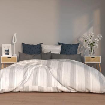 Comodini 2 pz bianchi e Rovere Sonoma 40x40x56 cm in Truciolato