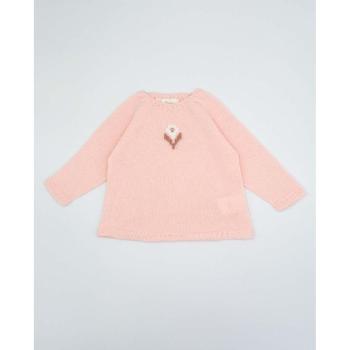 Jersey rosa de niña con detalle floral