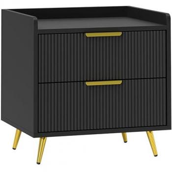 Black & Gold Luxury Bedside Drawer Unit