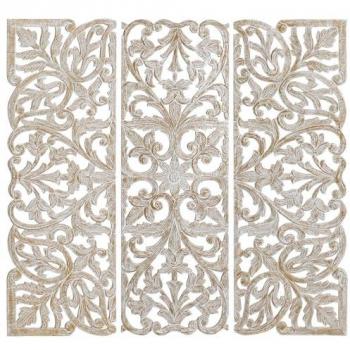 Tableau Murale Chic Fer Doré Bois MDF 40x2x120
