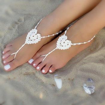 Bridal Anklet with Crochet Design