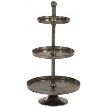 Support de présentation 3 niveaux rond gris H98cm J-Line