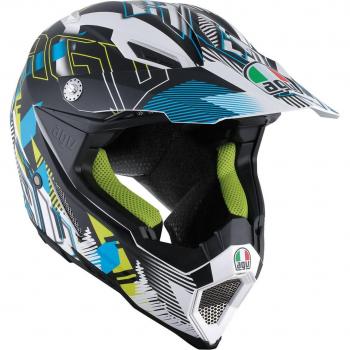 Casco AGV Multi‑Color Evo 2205 – Matt Blanco/Cian XXL+