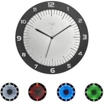 TFA Dostmann Lumoclock 60.3553: Reloj de Pared con Iluminación LED en 9 Variantes, 30 cm – Gris
