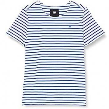 G-STAR RAW Xartto T-Shirt, Noir avec rayures Hudson Blue Milk/Hudson Blue Stripe 8471, Moyen Homme