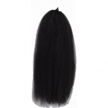 HeatGuard 22 Black Afro Ponytail – Synthetic, Drawstring, Corn Flakes, Heat‑Resistant