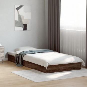 Cama solar de cartón de 75x190 cm en roble marrón