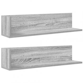 Vidaxl 2 pcs Wall Shelves Grey Sonoma 75x16.5x16.5 cm Engineered Wood