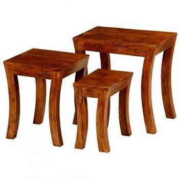 Vidaxl Acacia Wood Nesting Tables Set of 3 50x35x50 cm Brown