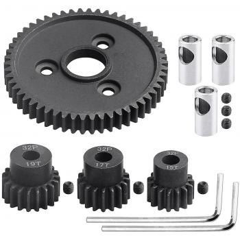 Engrenage Spur en Acier 54T 32 Pitch avec Sets d'Engrenages 15T 17T 19T pour 1/10 Slash 4WD / 2WD Summit E