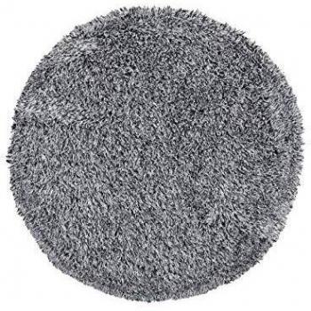 Tappeto Shaggy Rotondo 140 cm Nero e Bianco in Poliestere Cide