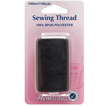 Hemline Poly Thread, Dark Black
