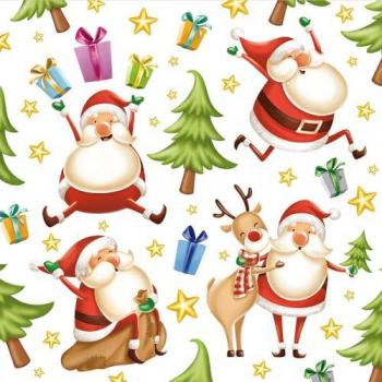 PAPSTAR Happy Santa Weihnachtsservietten 3-lagig 20 Stück